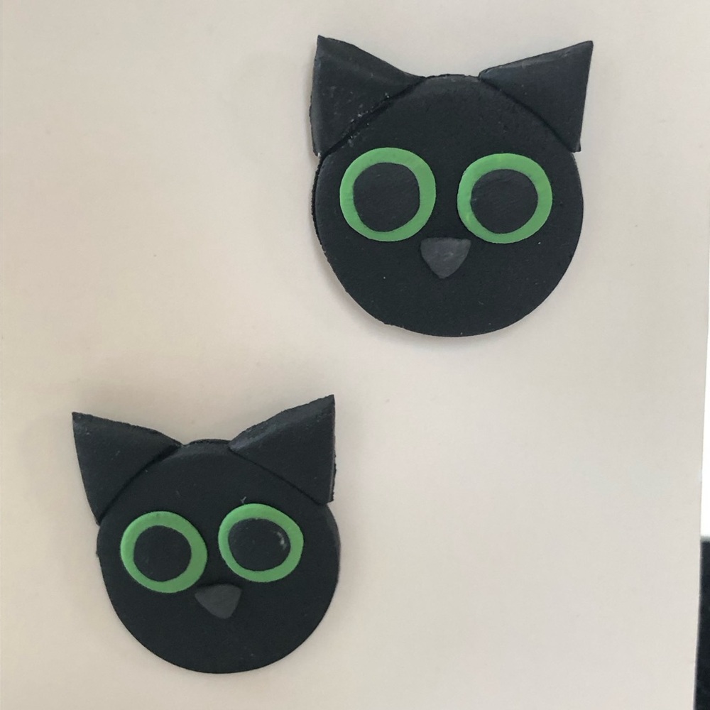 Handmade Polymer Clay Cat Stud Earrings